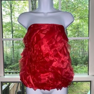 ASOS ruffle bright coral top